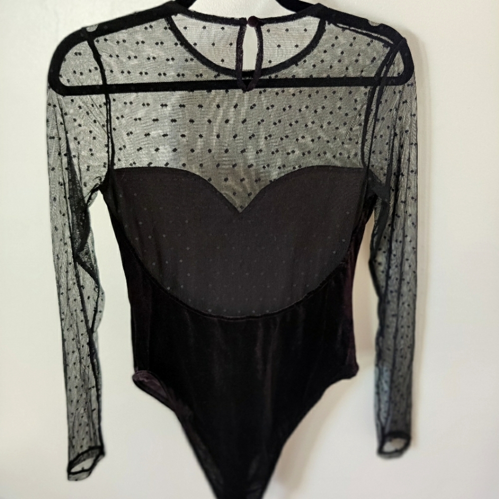 Polka dot mesh Body Suit